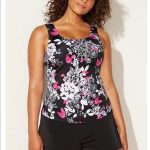 SWIMSUITS FOR ALL-CLASSIC TANKINI SET WITH SWIMWEAR SHORTS SIZE 22